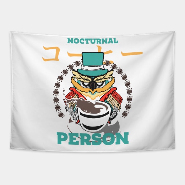 Nocturnal Coffee Person ReColor #2 Tapestry by HCreatives