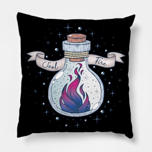 Bisexual Fire Occult Bottle LGBT Bi Pride Flag Pillow