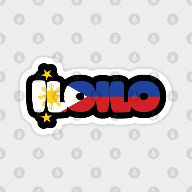 Iloilo Philippines Filippino Flag Typography Magnet by DanielLiamGill