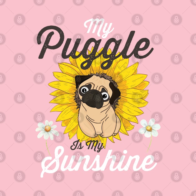 Puggle and Sunflowers Dog Lover Gifts For Women and Girls by kevenwal