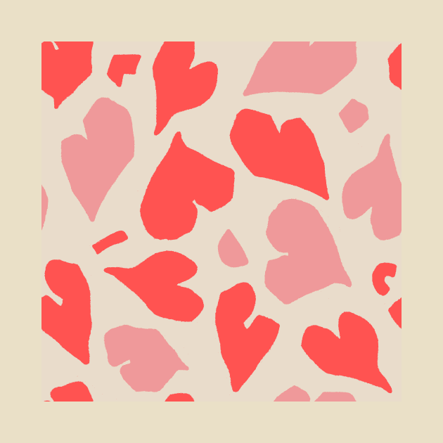 Pink Matisse Hearts by Carolina Díaz