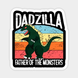 Dadzilla Father Of The Monsters Retro Vintage Sunset Magnet