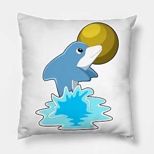 Dolphin at Swimming with Moon Pillow