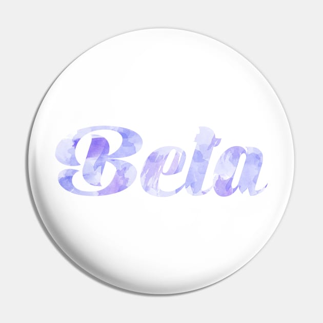 Beta Blue Watercolor Pin by ally1021