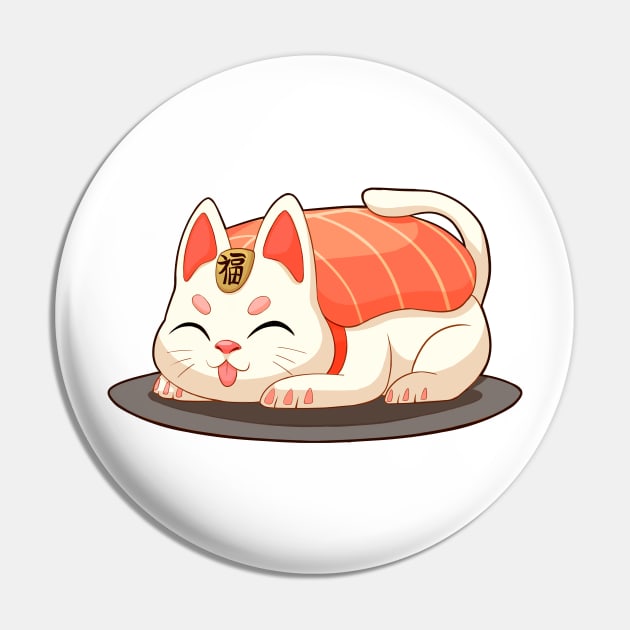 Cute sushi cat  T-Shirt Pin by felixantosart