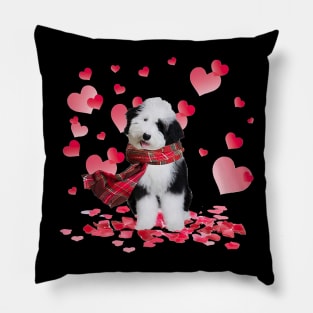 Sheepadoodle Valentines Day Shirt Heart Funny Dog Lover Pillow
