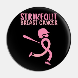 Baseball Strike out Breast Cancer Pin