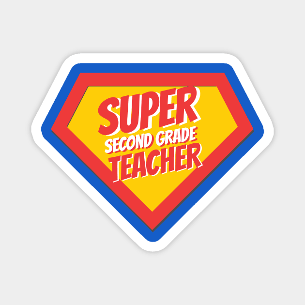 Second Grade Teacher Gifts | Super Second Grade Teacher Magnet by BetterManufaktur