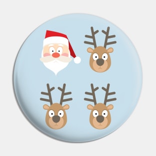 Santa and Reindeers Pin