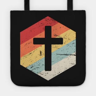 Retro Vintage Christian Cross Icon Tote