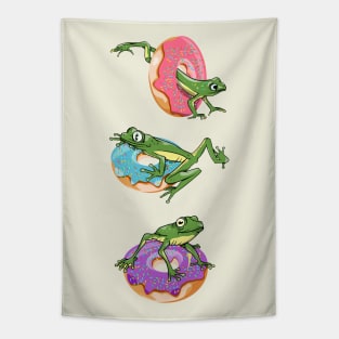 Funny frogs and doughnuts Tapestry