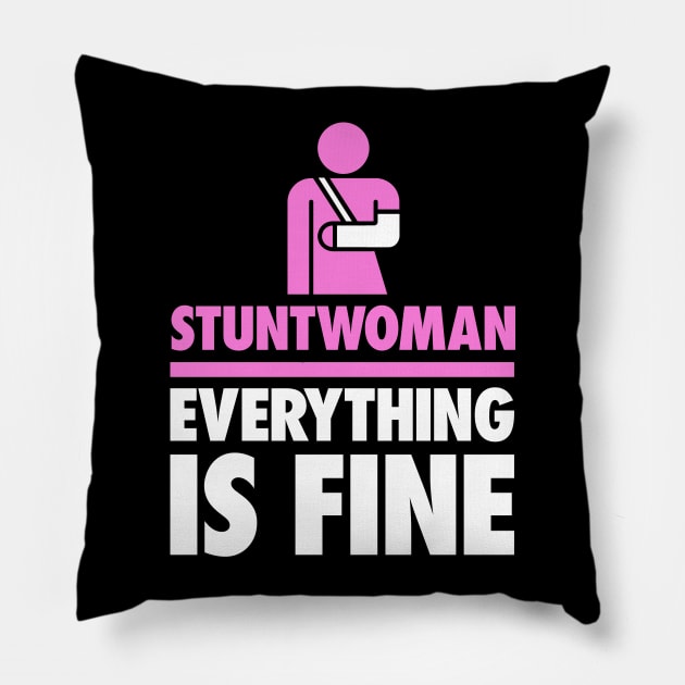 Stuntwoman Fractured Broken Hand Get Well Gift Pillow by MeatMan