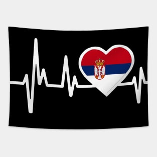 Serbia Heartbeat Flag Tapestry