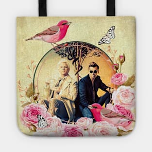 Angel and Demon Romantic Valentine with Birds and Butterflies Tote