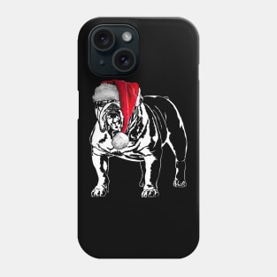 Santa English Bulldog Christmas dog Phone Case