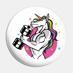 Muscular Unicorn - Funny design Pin