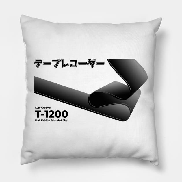 Tape Recorder テープレコーダー Japanese Katakana Pillow by 9bitshirts