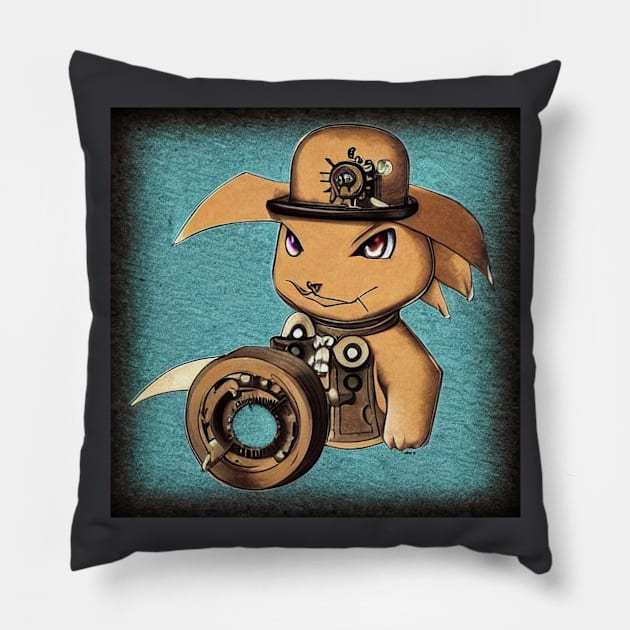 Steampunk Robot Animal Cute Pillow by DM
