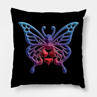 Wolf and butterfly 3d super soft blend drawing cute cool colorful Pillow