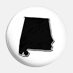 Black Alabama Outline Pin