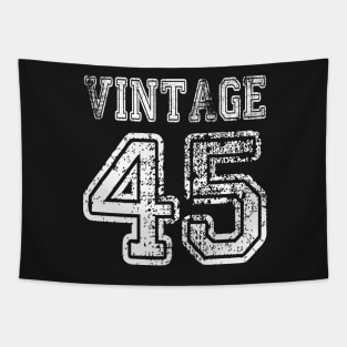 Vintage 45 1945 2045 T-shirt Birthday Gift Age Year Old Boy Girl Cute Funny Man Woman Jersey Style Tapestry