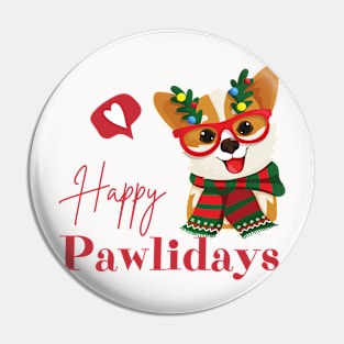 Happy pawlidays Pin