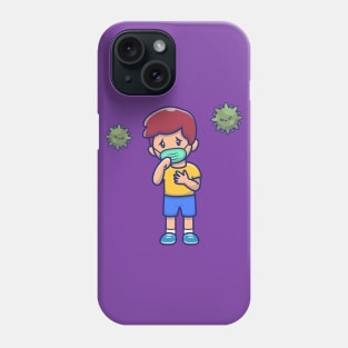 Cute Boy With Fever And Flu Cartoon (2) Phone Case