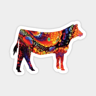 Livestock Farm Girl Show Heifer with Marble Background Magnet