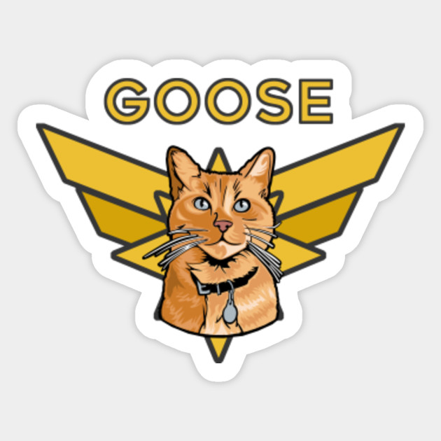 Marvelous Goose The Cat Captain Marvel Sticker Teepublic