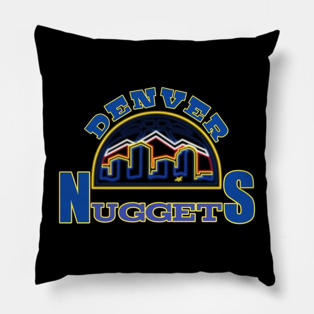 Denver nuggets t-shirt Pillow by Dede gemoy