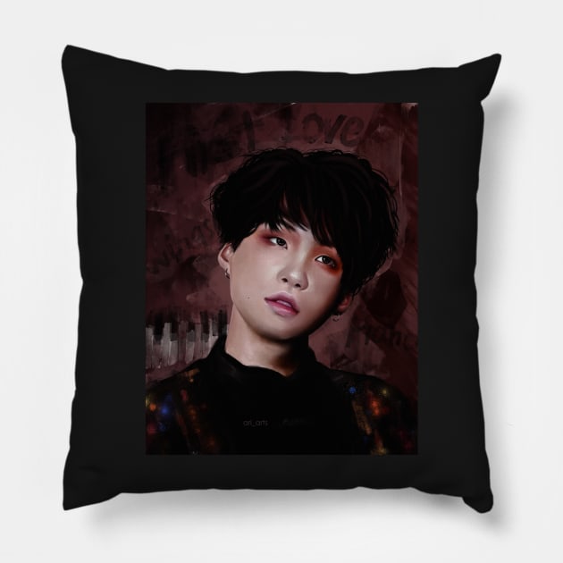 Yoongi (wings) Pillow by ari-arts