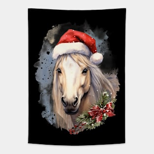 Christmas Watercolor Horse Tapestry