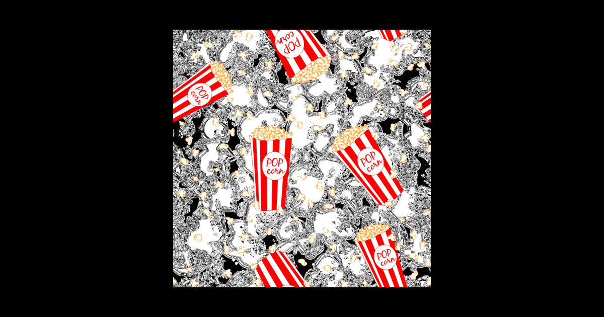 Popcorn Abstract - Snack Food - Popcorn Pattern - Black Red White ...