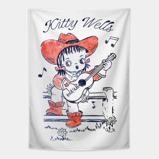 Kitty Wells / Retro Style Country Fan Design Tapestry