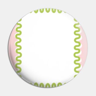 Wavy Lines - White Pink Green Pin