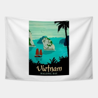 Halong Bay Travel and Tourism Vietnam Poster Tapestry