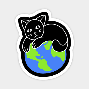 World Domination Black Cat Magnet