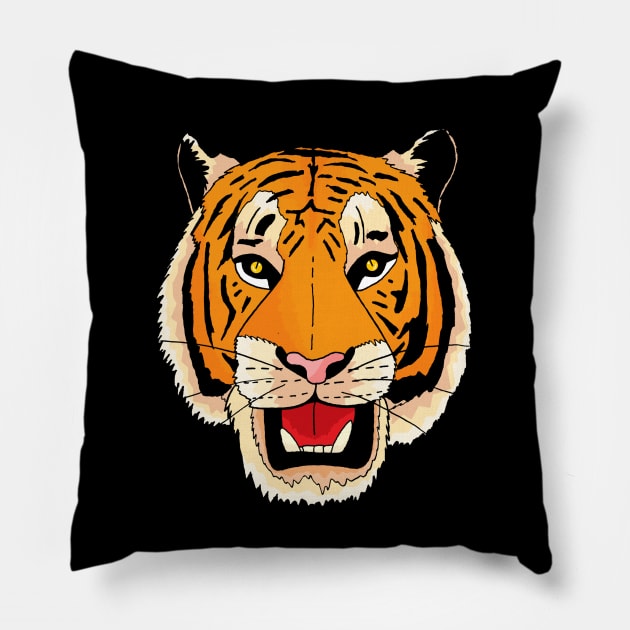 The tiger's roar Pillow by Swadeillustrations