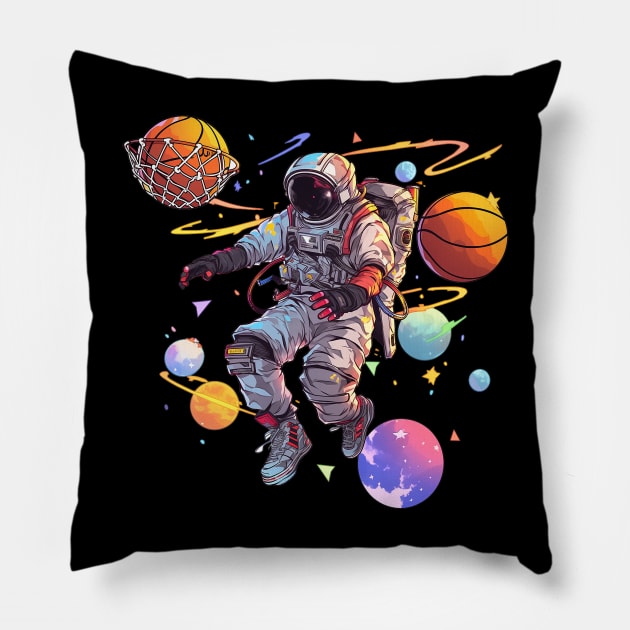 basketball astronaut Pillow by weirdesigns