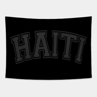 Haiti Varsity Black With Black Text Tapestry