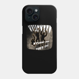 Zombie against the background of the foggy night sky Phone Case