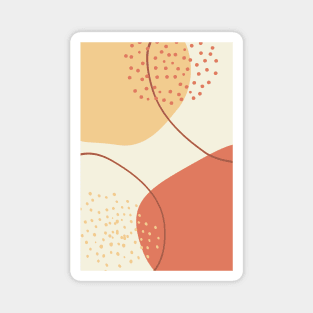 Abstract Organic Shapes Yellow Ochre, Terra Cotta and Cream Magnet