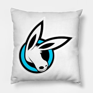 MOULE Head Logo Black Outline With Blue Ring Pillow