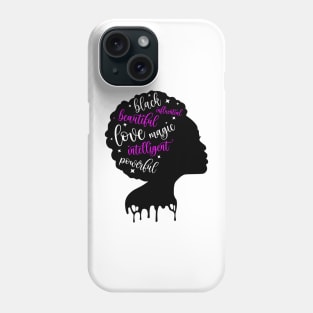 Black American Woman. Afro American Girl. Black Beautiful Phone Case