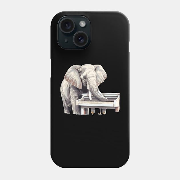 Elephant playing piano Phone Case by Graceful Designs