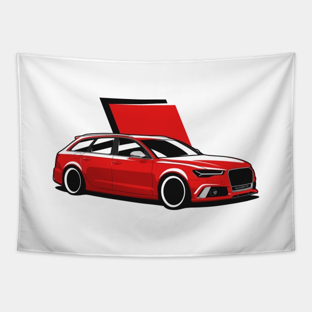 Red A6 RS6 Avant Tapestry by KaroCars