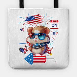 Sparkling Independence: A Hamster's Celebration Tote