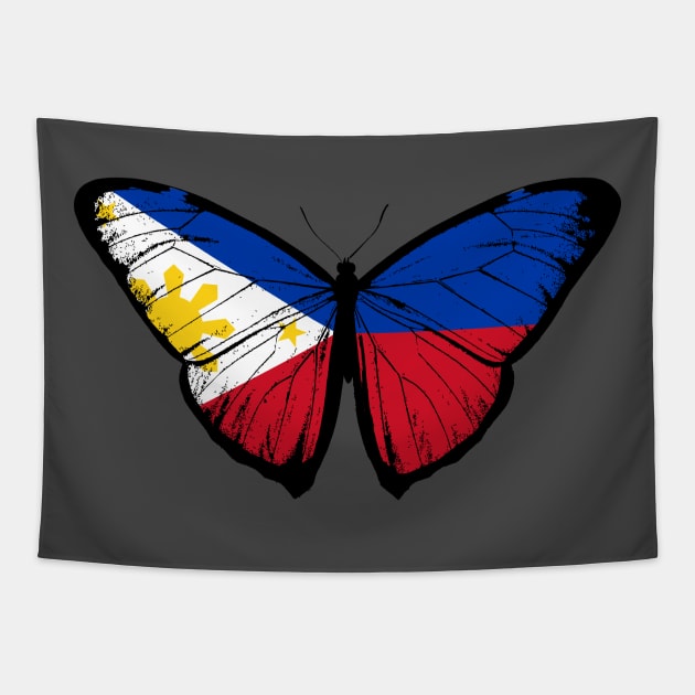 Vintage Philippines Butterfly Moth | Pray For Philippines and Stand with Philippines Tapestry by Mochabonk