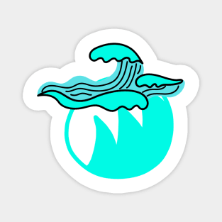 blue green water waves design Magnet