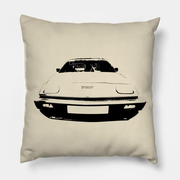 Triumph TR7 British classic car monoblock black Pillow by soitwouldseem